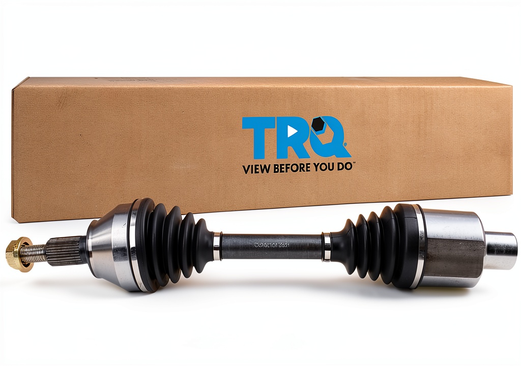TRQ CV axle installed on a truck front axle