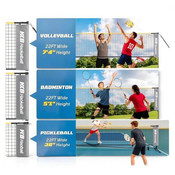 Haokelball 3-in-1 Multi-Sport Net Badminton Pickleball-1