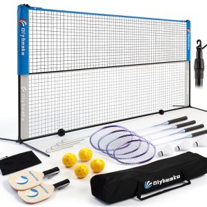 Olybeaka Badminton Pickleball Set Steel Poles-0