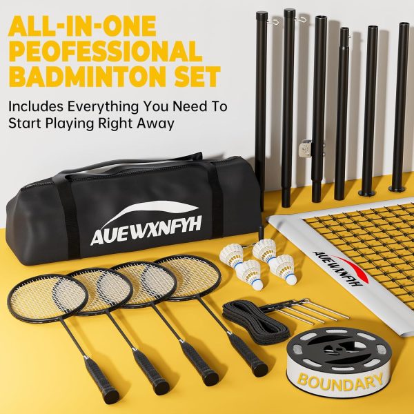 Badminton Sets by AUEWXNFYH Complete Racket Net-6
